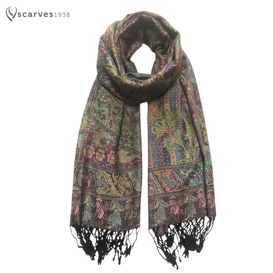Colorful Pashmina Scarf Flowers Shawls Head Wraps
