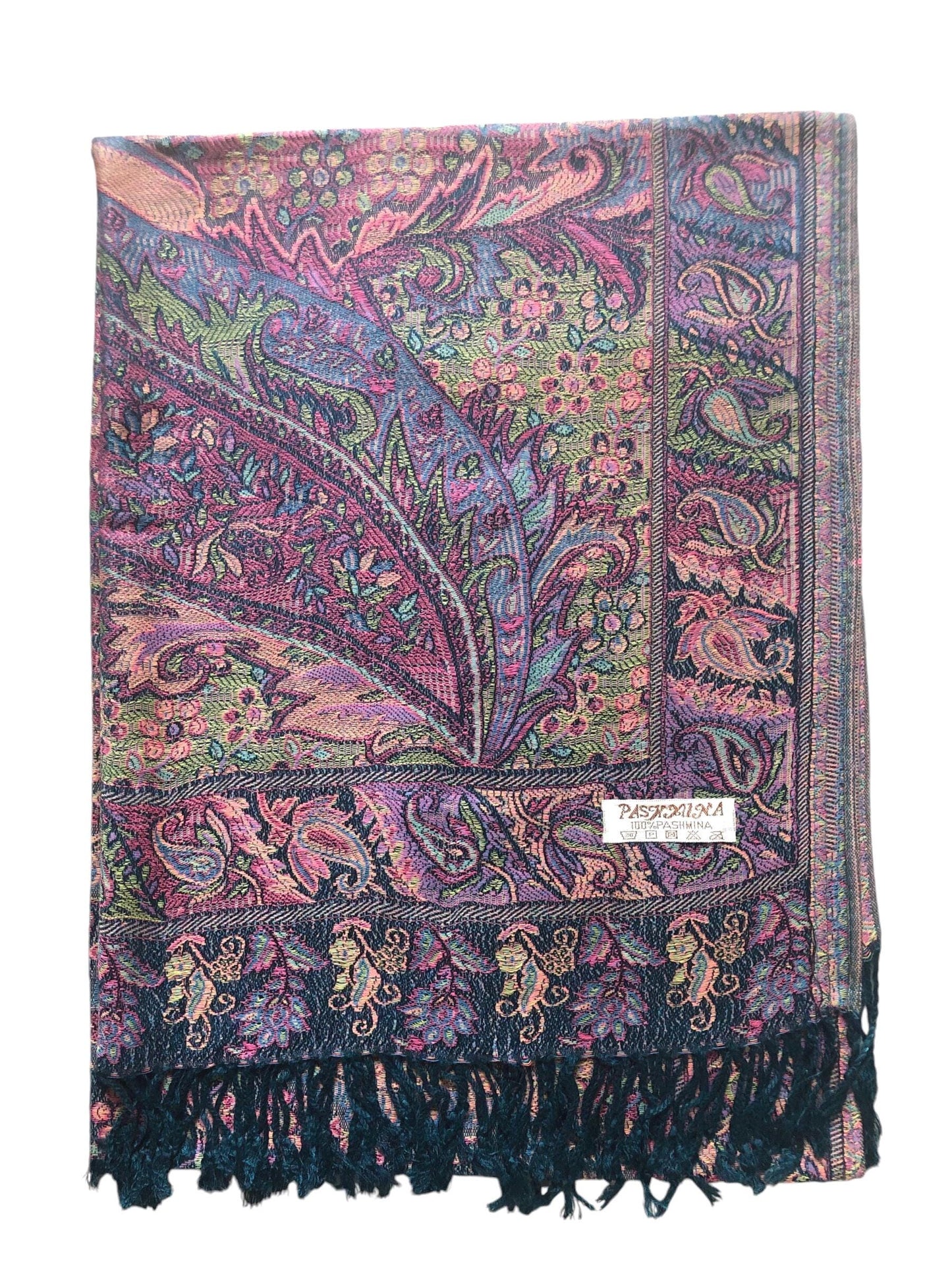 Colorful Pashmina Scarf Ethnic Paisley Flowers Gifts