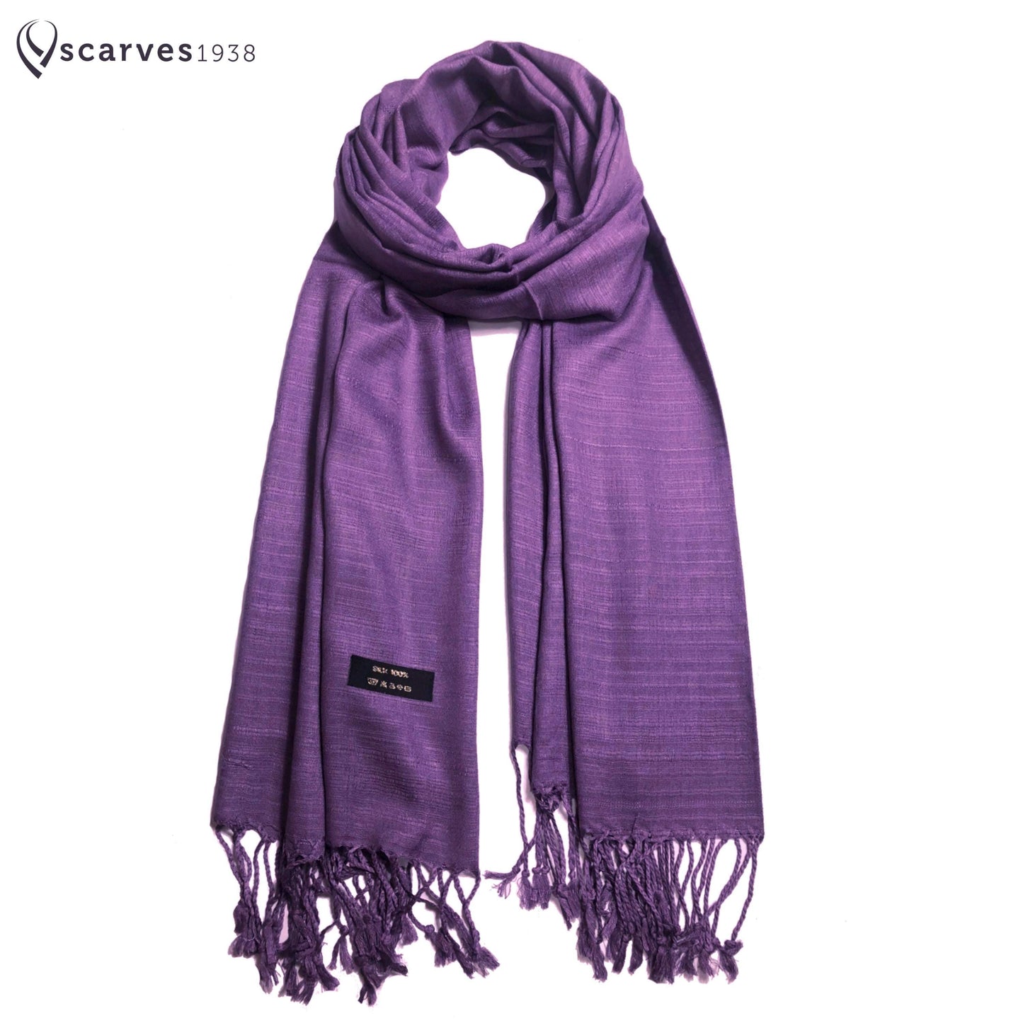 Purple Raw Thai Silk Scarf: Foulard