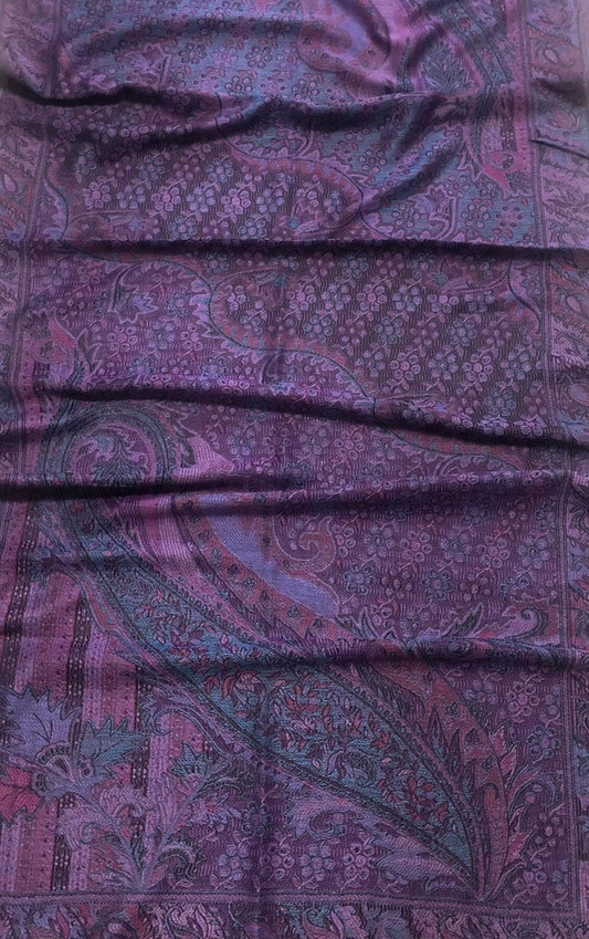 Purple Pashmina Scarf Paisley Wedding Ladies Wrap
