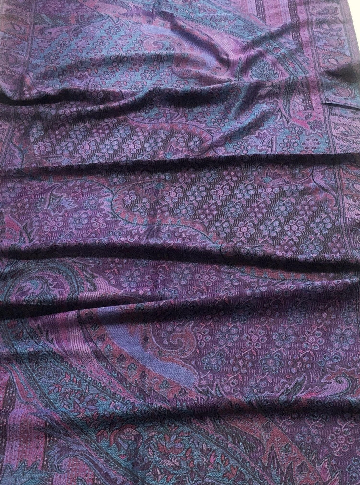 Purple Pashmina Scarf Paisley Wedding Ladies Wrap