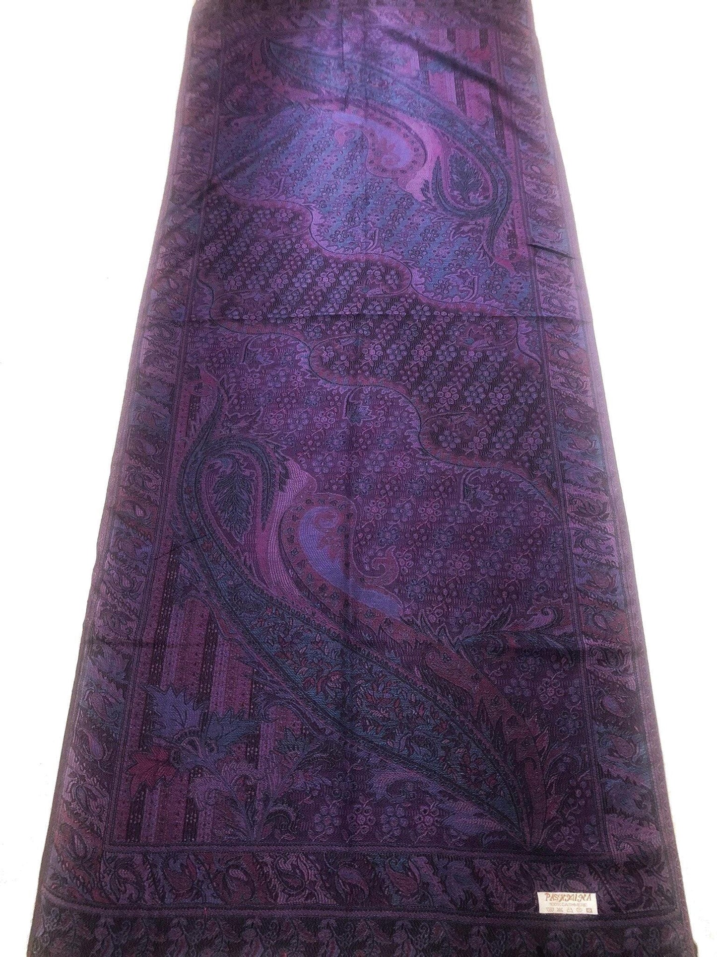 Purple Pashmina Scarf Paisley Wedding Ladies Wrap