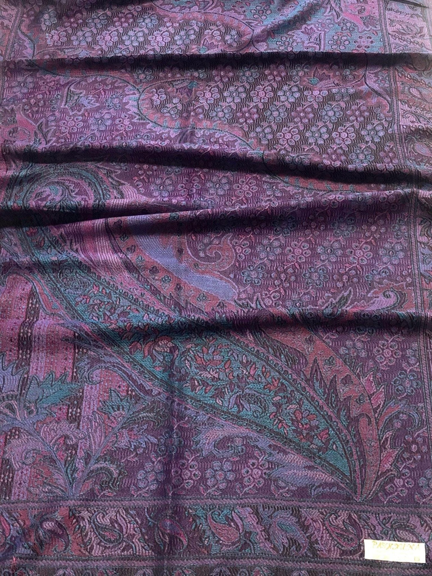 Purple Pashmina Scarf Paisley Wedding Ladies Wrap