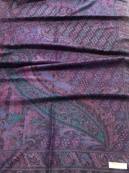 Purple Pashmina Scarf Paisley Wedding Ladies Wrap