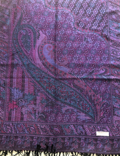 Purple Pashmina Scarf Paisley Wedding Ladies Wrap