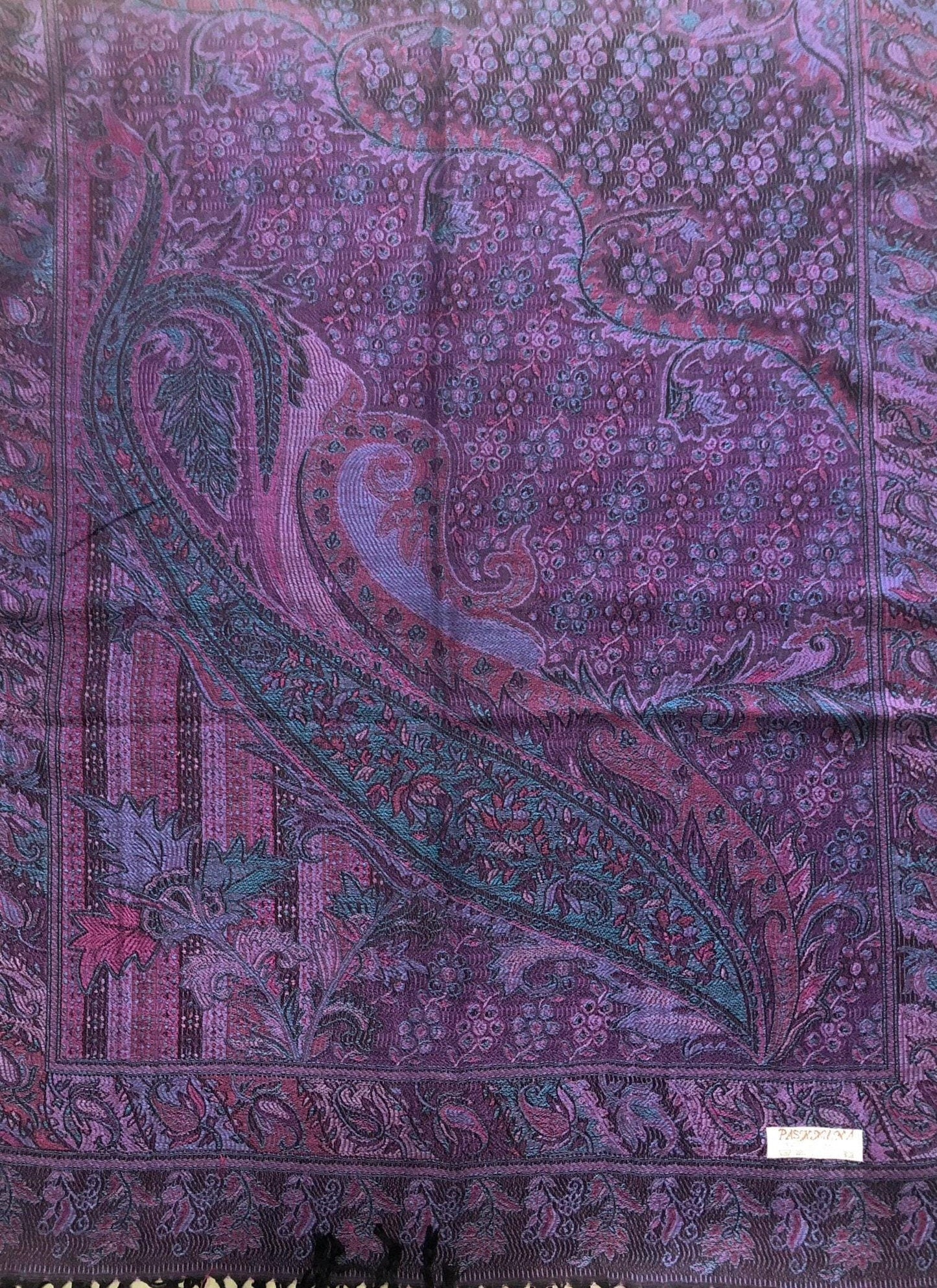 Purple Pashmina Scarf Paisley Wedding Ladies Wrap