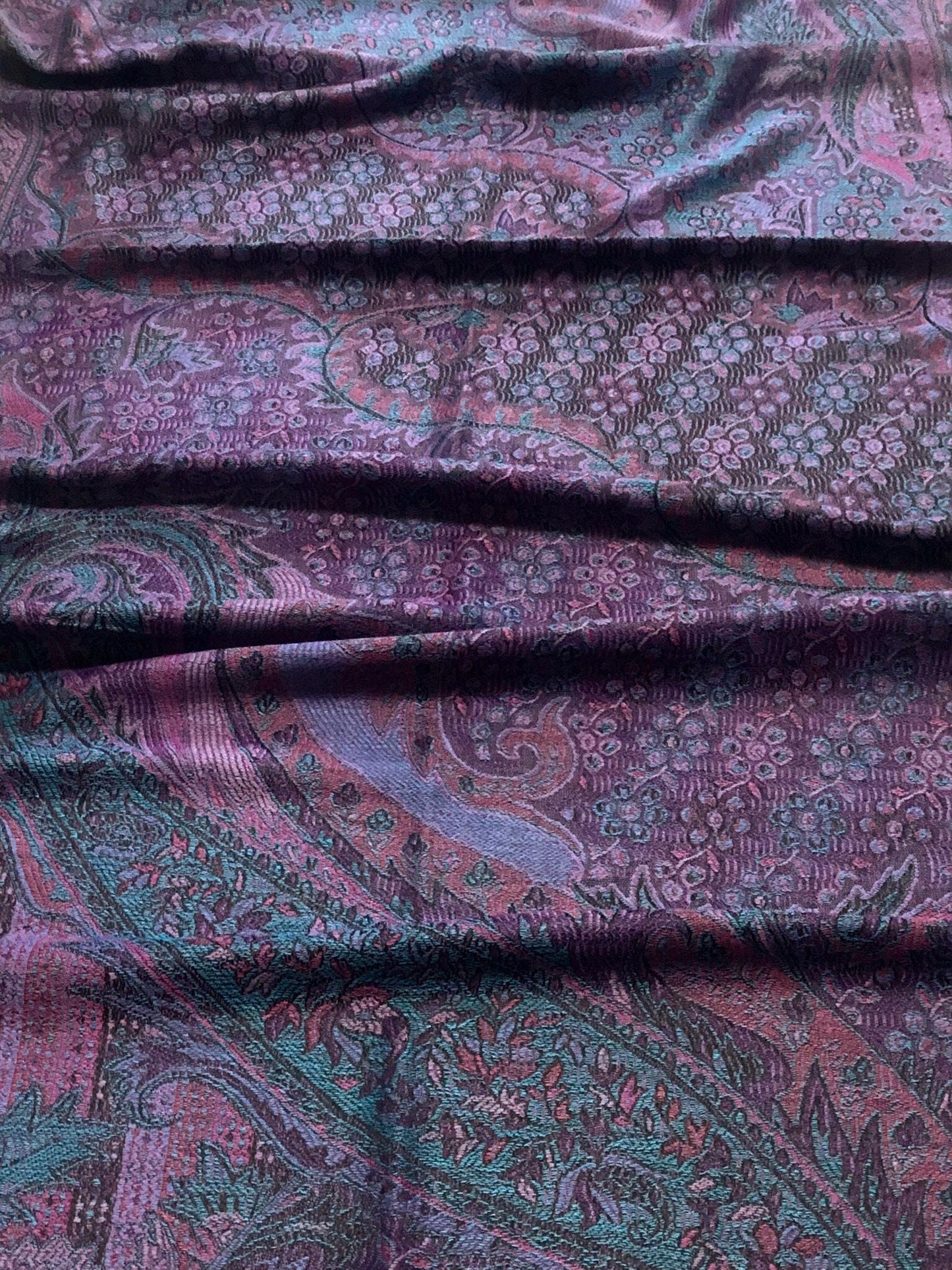 Purple Pashmina Scarf Paisley Wedding Ladies Wrap