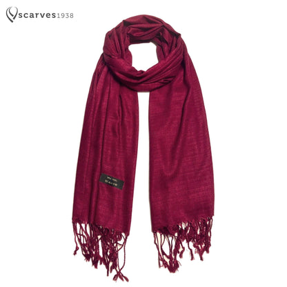 Burgundy Raw Thai Silk Scarf: Touch