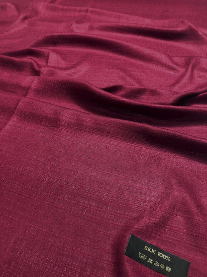 Burgundy Raw Thai Silk Scarf: Touch