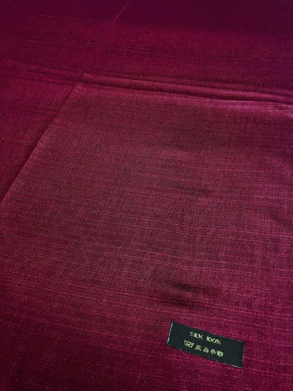 Burgundy Raw Thai Silk Scarf: Touch