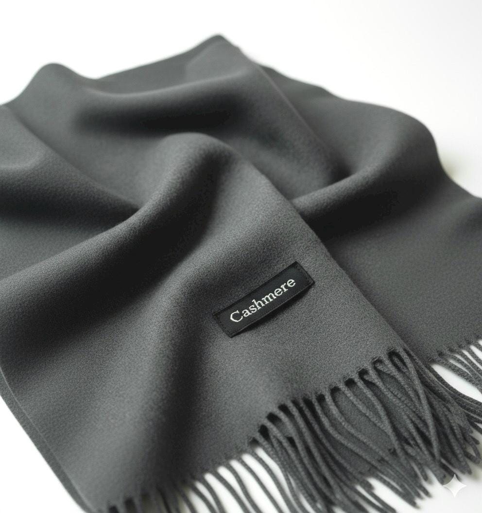 Gray Cashmere Blend Wrap Women’S Scarf Man