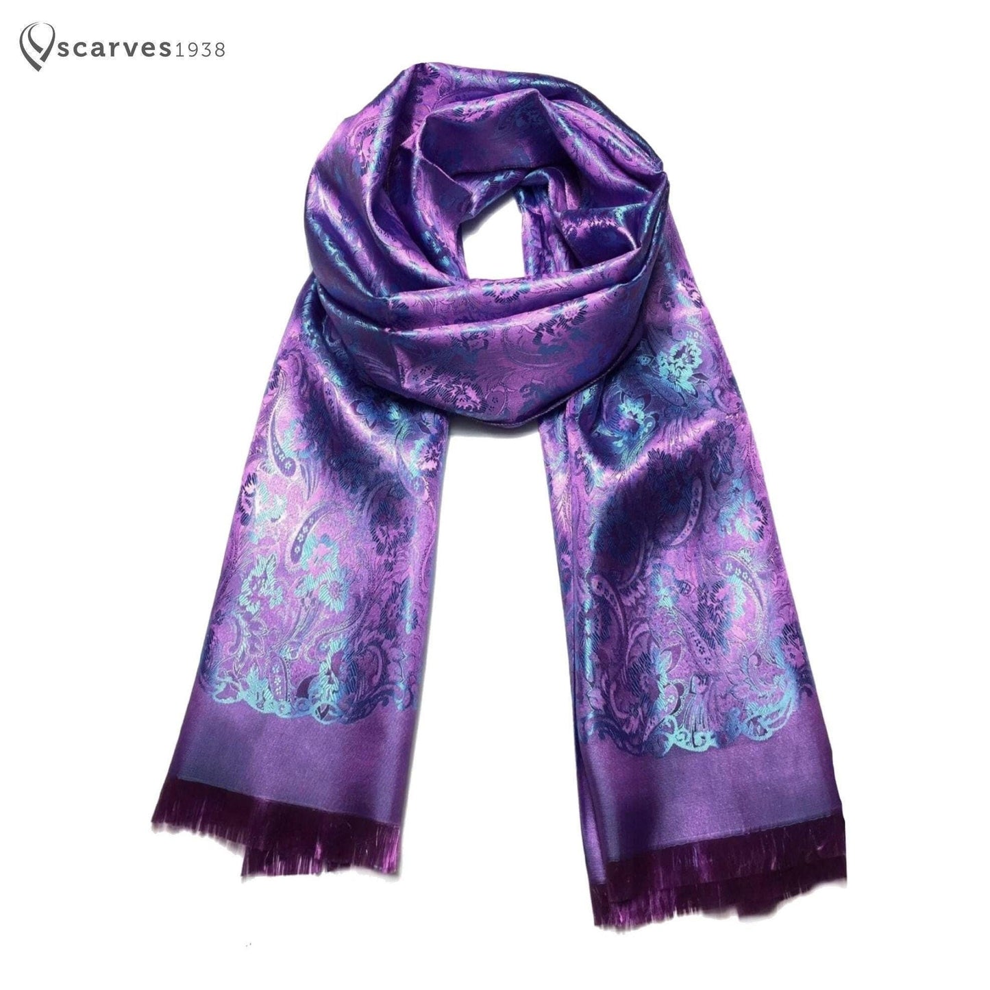 Purple Silk Scarf For Her Bridesmaid Flowers