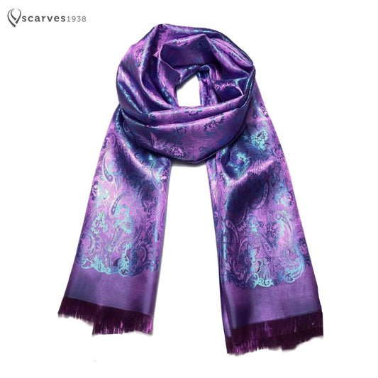 Purple Silk Scarf For Her Bridesmaid Flowers