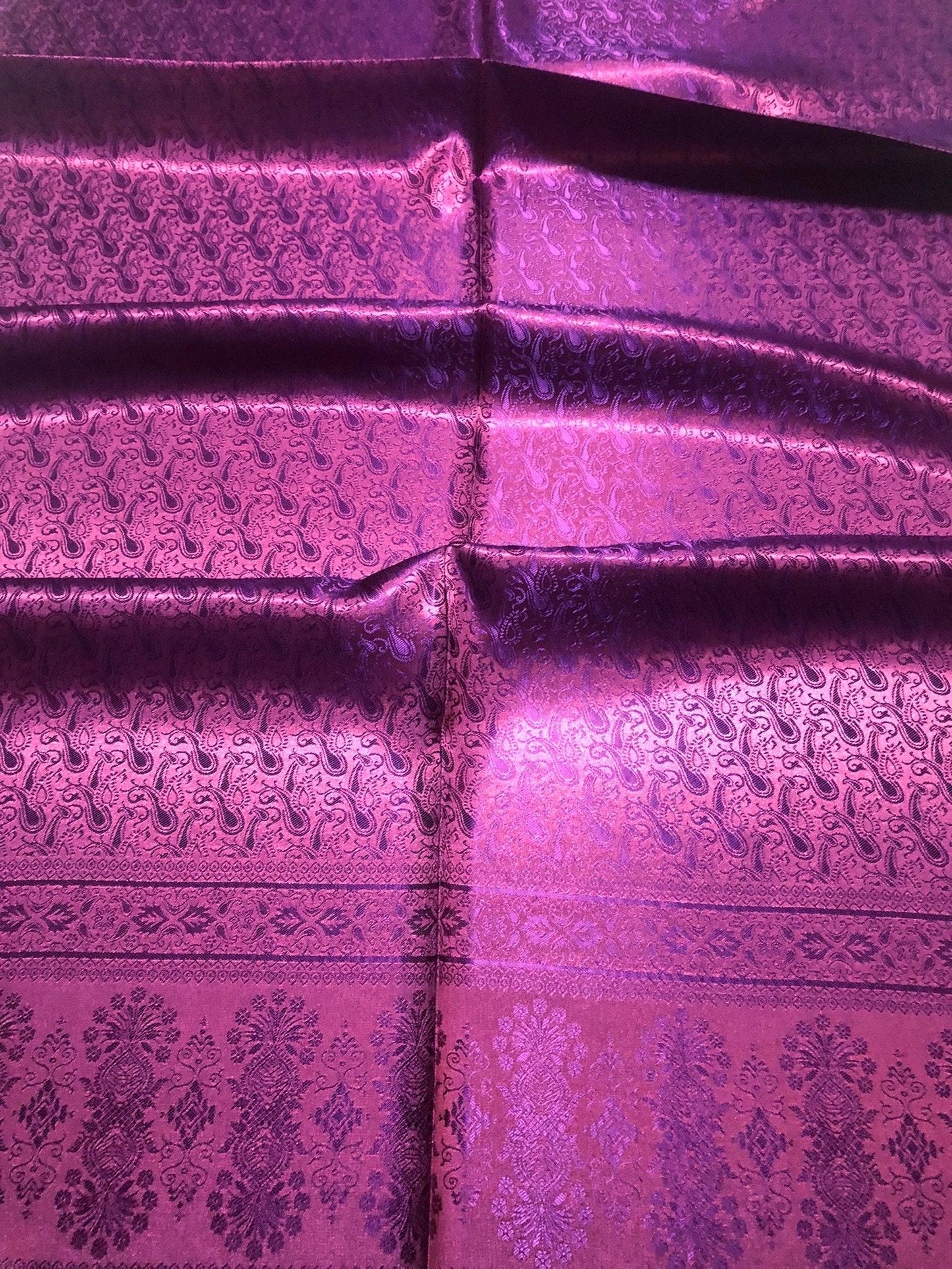 Hot Pink And Purple Silk Scarf Paisley