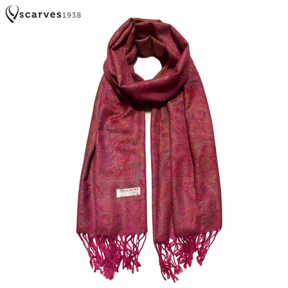 Red Pink Orange Pashmina Hot Scarf Wrap