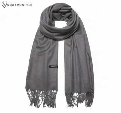 Gray Cashmere Blend Wrap Women’S Scarf Man