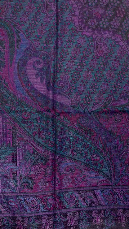 Purple Pashmina Scarf | Paisley Ladies Wrap | handmade made shawl