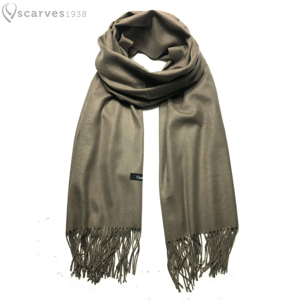 Brown Cashmere Scarf - scarves1938