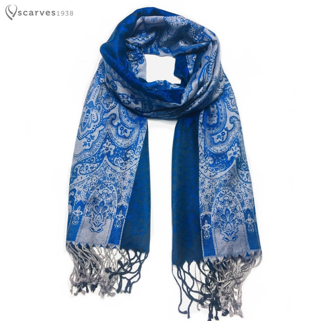 Blue artistic pashmina - scarves1938