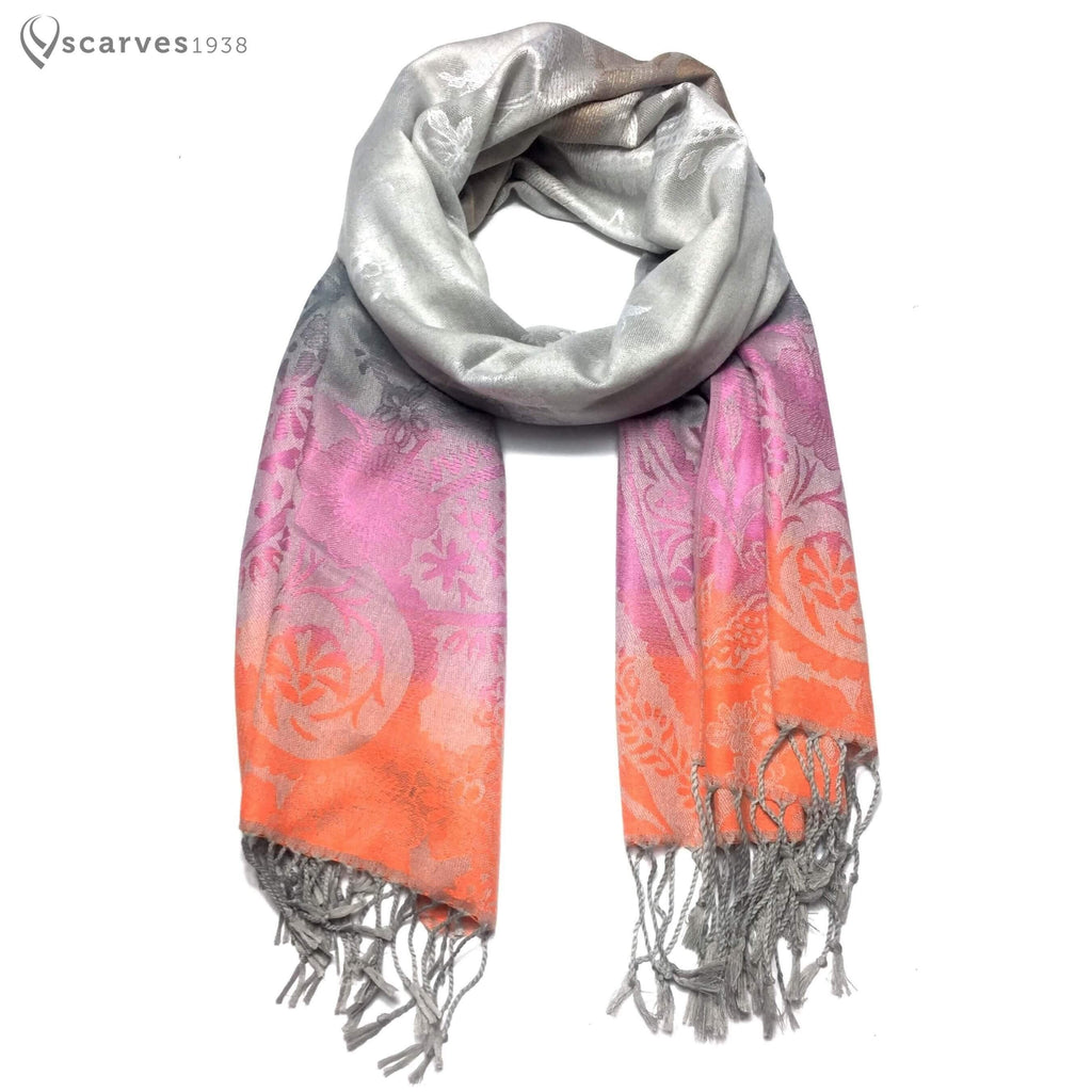 Colorful paisley flowers pashmina - scarves1938