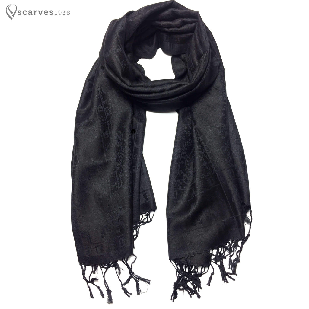 Black elephants pashmina - scarves1938