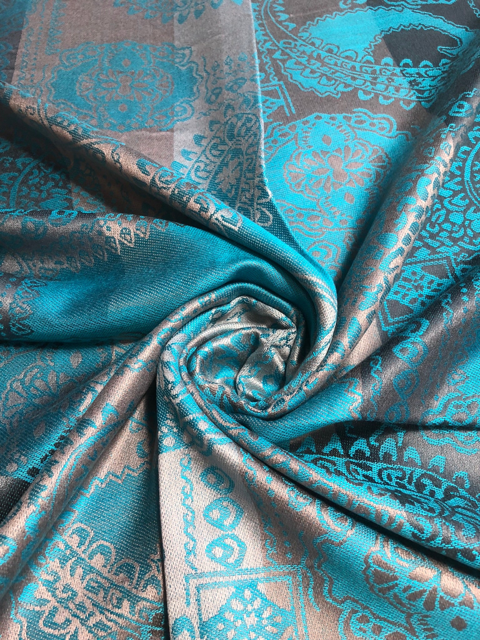 Blue Psychedelic paisley scarf