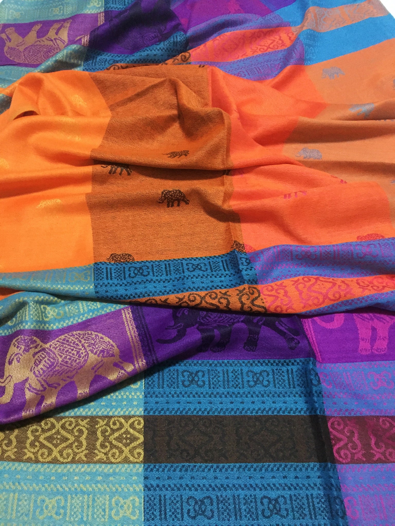 Colorful tribal pashmina