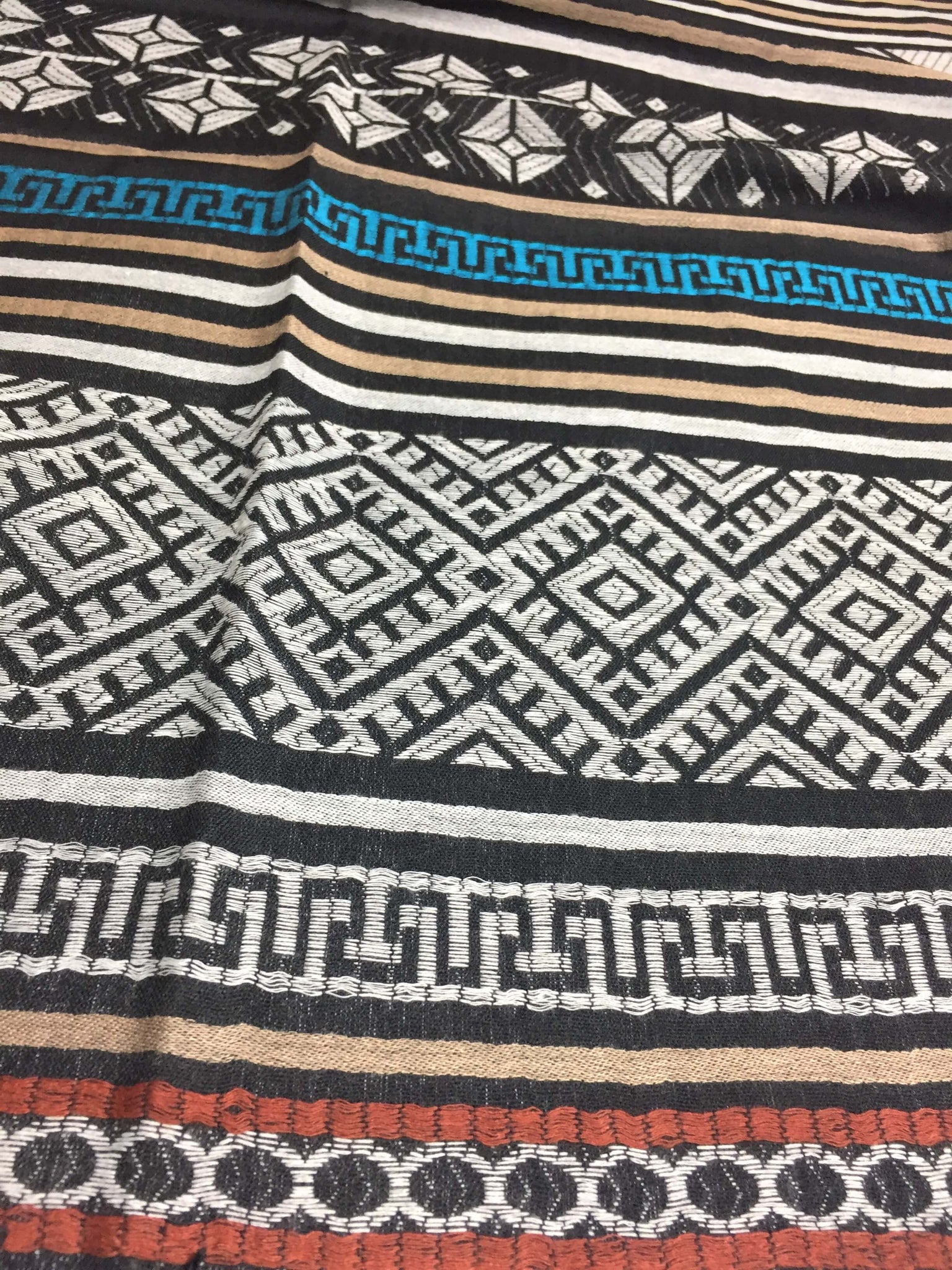 Gray tribal geometric pashmina