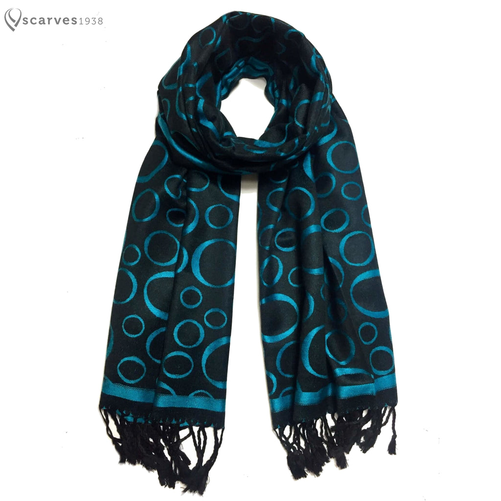 Reversible circle Black and blue cashmere