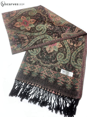 Dark paisley nature pashmina - scarves1938