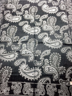 Reversible Black and gray cashmere paisley - scarves1938