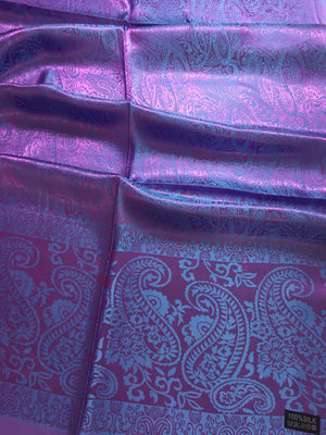 Violet paisley silk scarf