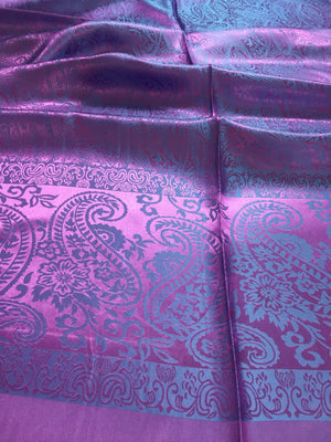 Violet paisley silk scarf