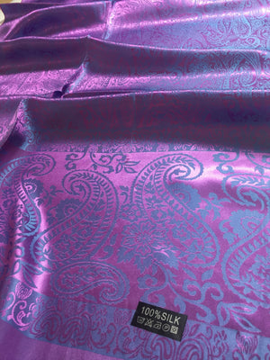 Violet paisley silk scarf