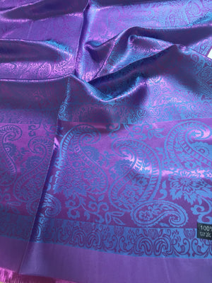 Violet paisley silk scarf