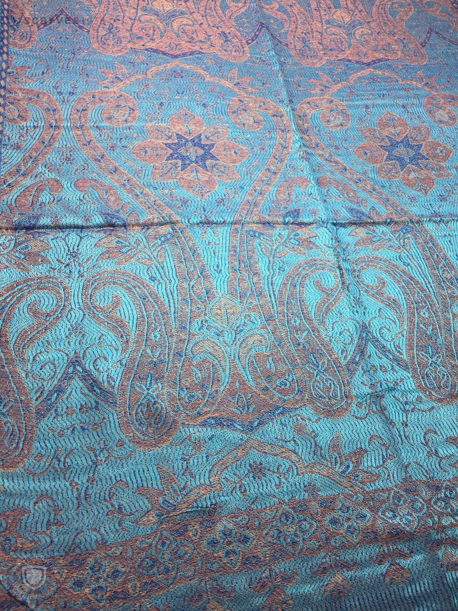 Light blue paisley pashmina - scarves1938