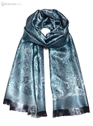 Flowers and paisley silk scarf