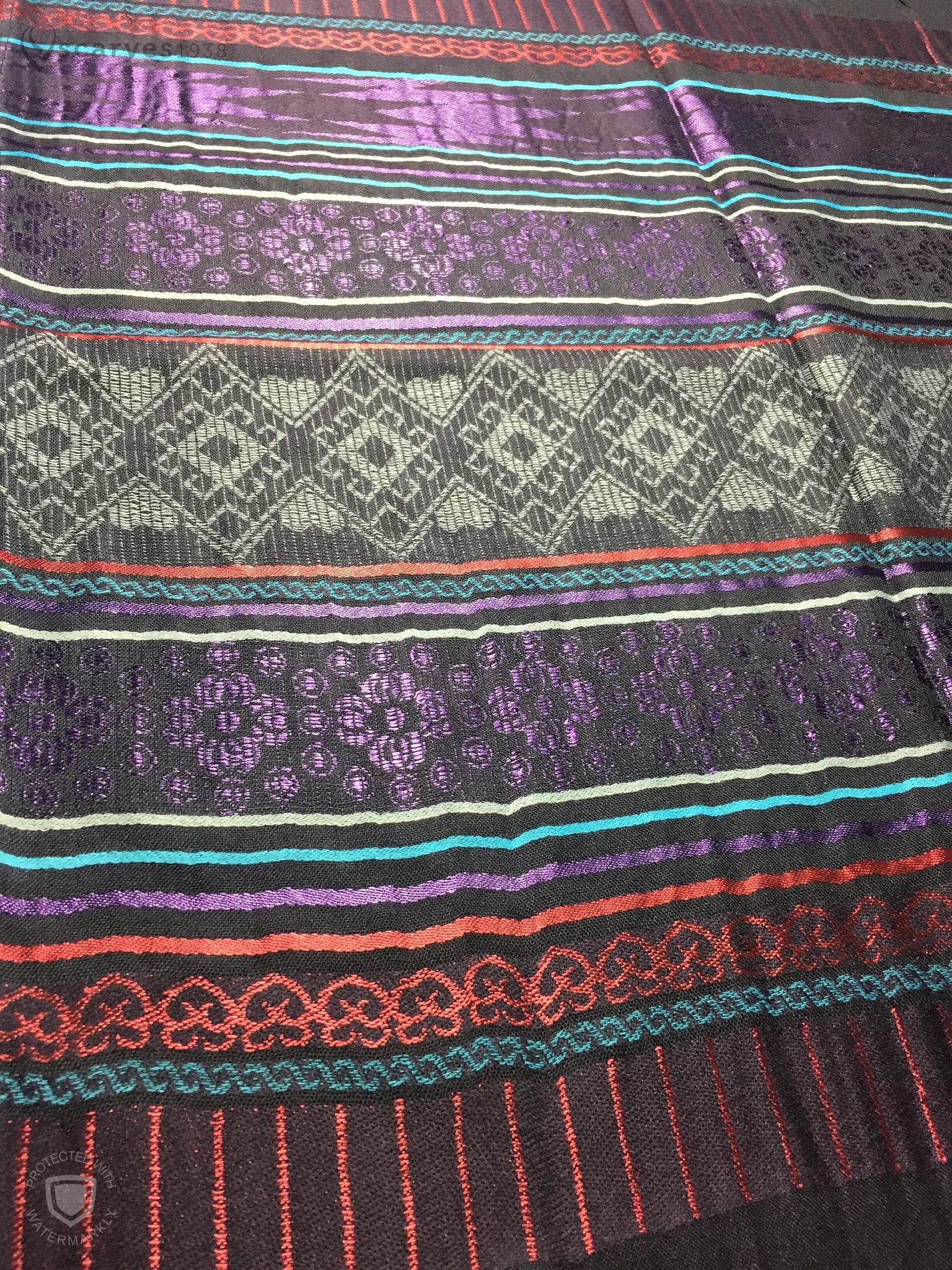Tribal geometric Thai pashmina - scarves1938