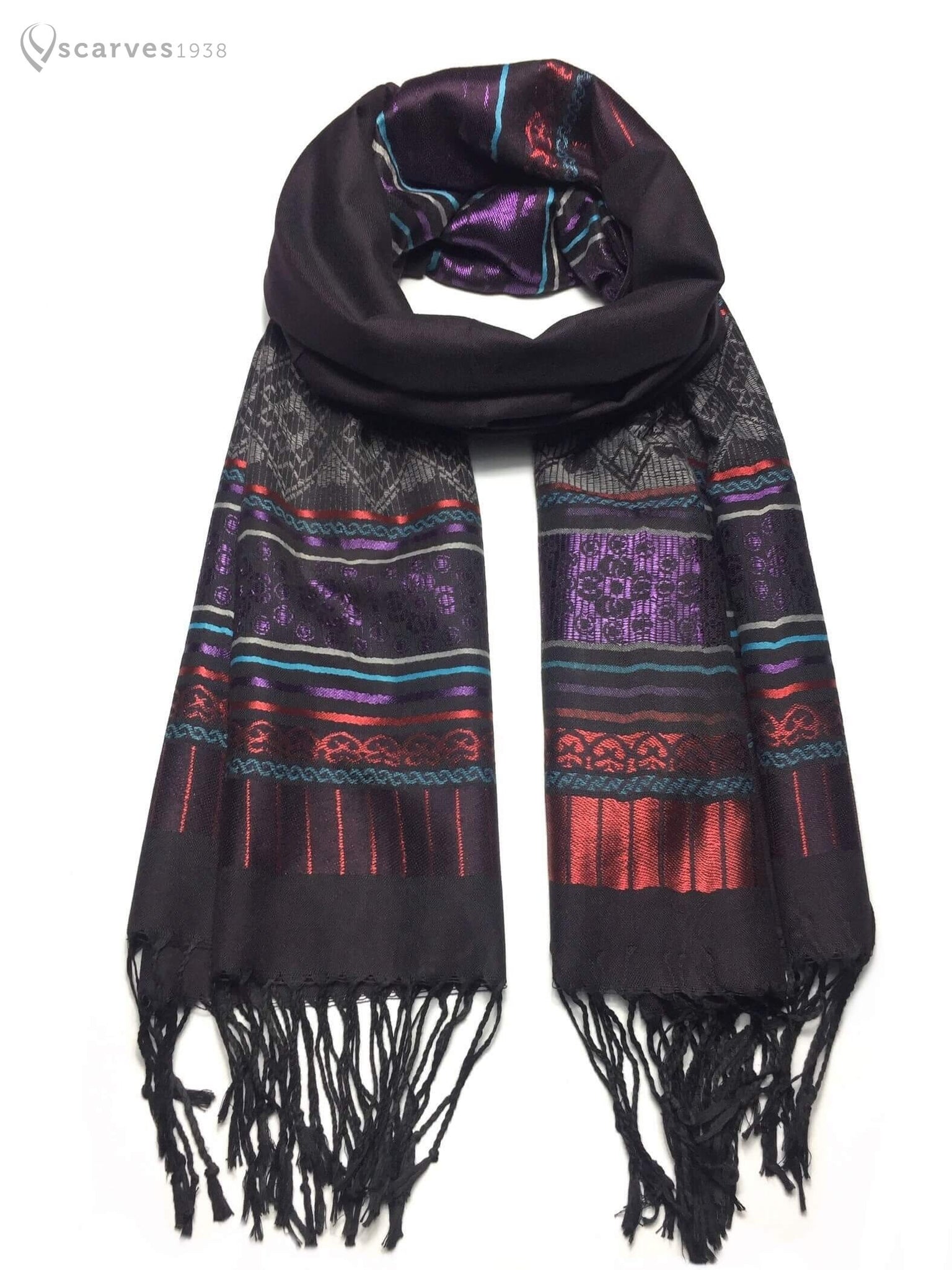 Tribal geometric Thai pashmina - scarves1938