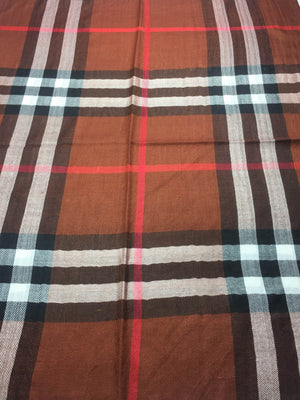 Brown tartan pashmina scarf - scarves1938