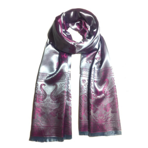 silver elephants silk scarf