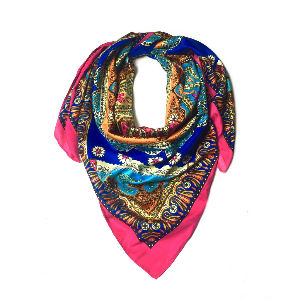 Oversize satin square scarf