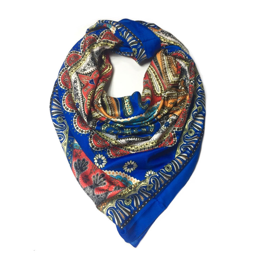 Oversize satin square scarf