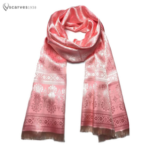 Pink paisley silk scarf