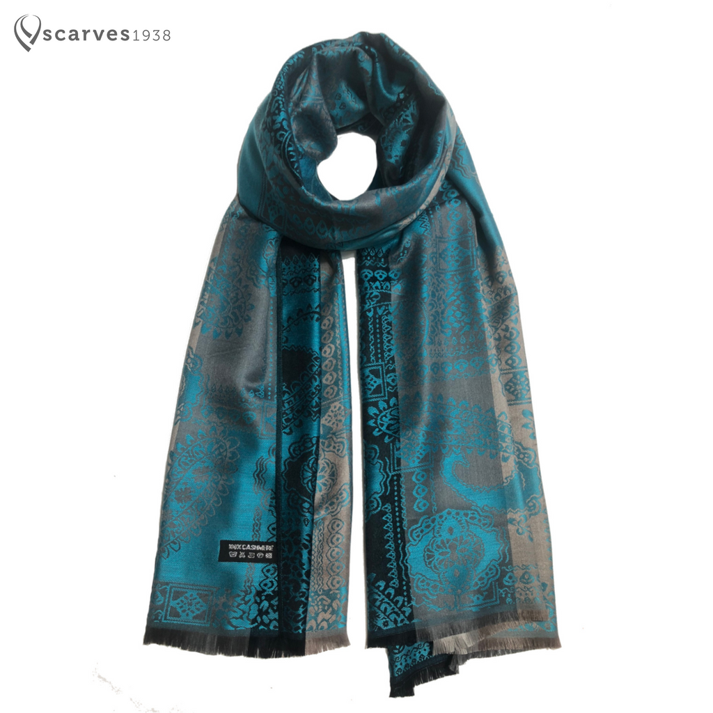 Blue Psychedelic paisley scarf